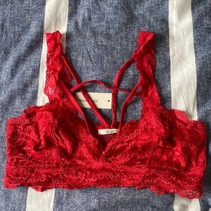 francesca’s red lace bralette